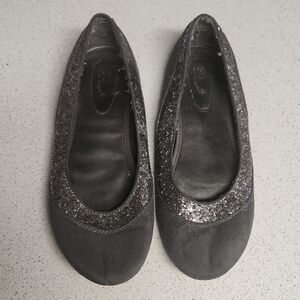 SO Gray Glitter Ballet Flats